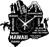 Hawaii ➤ Orologio in Vinile da Parete Città Agenzia Viaggi Bar Locale Ufficio