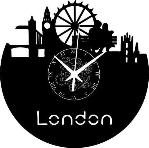 Londra ➤ Orologio in Vinile da Parete Città Agenzia Viaggi Bar Locale Ufficio