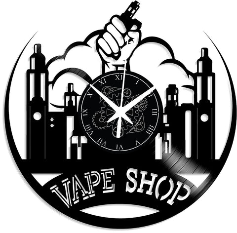 SVAPO ➤ Orologio in Vinile da Parete Vape Shop Negozio di Sigarette Elettroniche