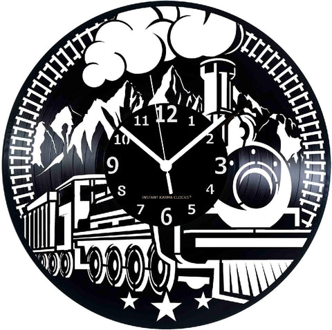 Treno ➤ Orologio da Parete in Legno Ferrovia Ferroviere