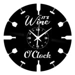 Vino ➤ Orologio in Vinile da Parete Calice Uva Enoteca Wine