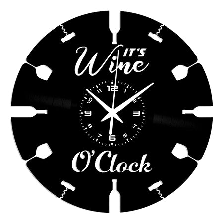 Vino ➤ Orologio in Vinile da Parete Calice Uva Enoteca Wine