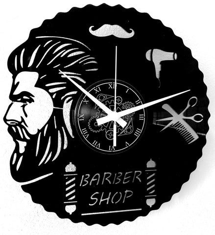 Barber Shop ➤ Orologio in Vinile da Parete - Barbiere Parrucchiere #3