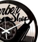 BARBER SHOP ➤ Orologio in Vinile da Parete Disco Doppio Argento Parrucchiere Barbiere