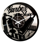 BARBER SHOP ➤ Orologio in Vinile da Parete Disco Doppio Argento Parrucchiere Barbiere