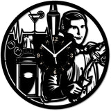 Barman ➤ Orologio da Parete in Legno Bar Ristorante Discoteca Taverna Cucina