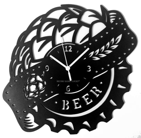 BIRRA ➤ Orologio da Parete in Legno Pub Cucina Ristorante Pizzeria Locale