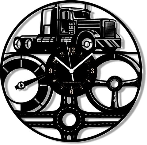 CAMIONISTA ➤ Orologio da Parete in Legno Camion Trasportatore