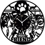 Cane e Gatto ➤ Orologio da Parete in Legno Animali Domestici