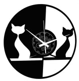 Coppia di Gatti ➤ Orologio in Vinile da Parete Animali Domestici