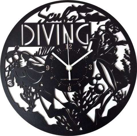 Scuba Diving ➤ Orologio da Parete Immersione Subacqueo Nuotatore