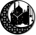 MOSCHEA ISLAMICA ➤ Orologio da Parete in Legno Musulmano Preghiera Islam