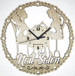 NAIL SALON ➤ Orologio in Legno da Parete - Make Up Salone Bellezza Estetista Manicure Centro Estetico Unghie