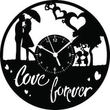 Love Forever ➤ Orologio in Vinile da Parete - Idea Regalo Sposi Anniversario Nozze