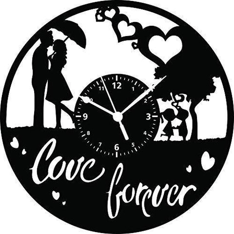 Love Forever ➤ Orologio in Vinile da Parete - Idea Regalo Sposi Anniversario Nozze