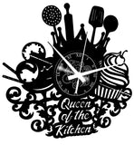 Queen Of The Kitchen ➤ Orologio in Vinile da Parete - Cucina Dolci Chef Cuoco