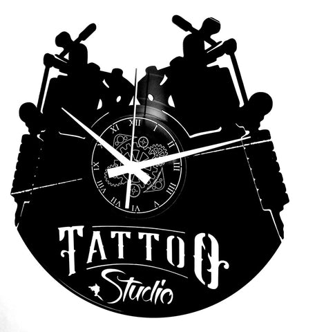 Tattoo ➤ Orologio in Vinile da Parete - Studio Tatuaggi Negozio