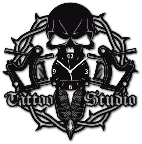 STUDIO TATTOO ➤ Orologio da Parete Grande Per Tatuatore 40cmx40cm