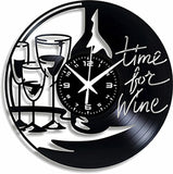 Vino ➤ Orologio in Vinile da Parete Calice Uva Enoteca