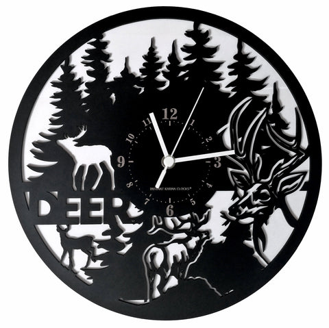 Deer Cervo ➤ Orologio da Parete - Cacciatore Bosco