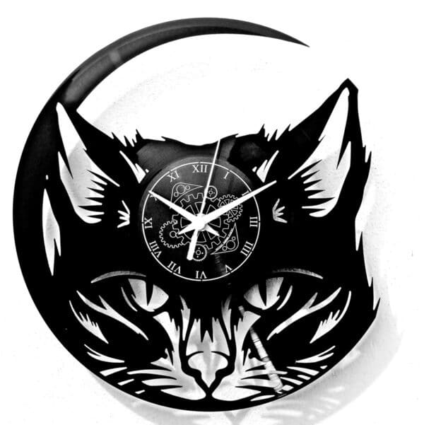 Gatto - Orologio in vinile da parete