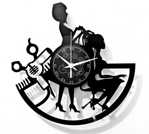 parrucchiera - orologio da parete in vinile