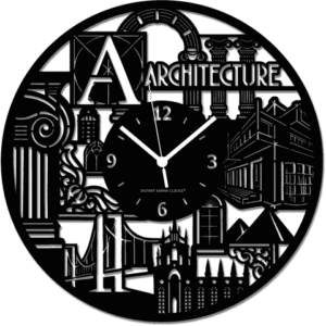 ARCHITETTURA ➤ Orologio da Parete in Legno Architetto Monumenti Idea Regalo