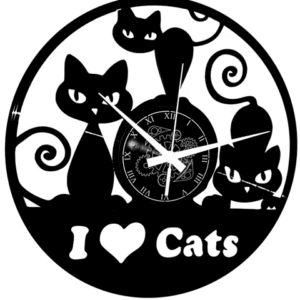 I Love Cats #2 ➤ Orologio in Vinile da Parete - I Love Cats