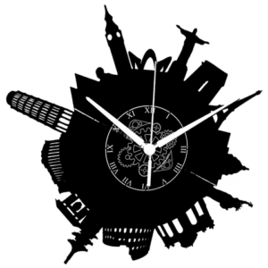 Monumenti World ➤ Orologio in Vinile da Parete