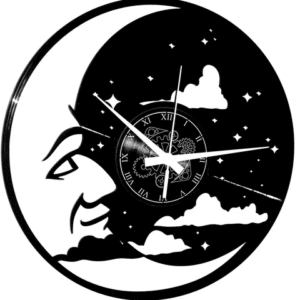 Moon ➤ Orologio in Vinile da Parete