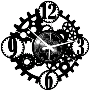 Orologio Ingranaggi #2 ➤ Orologio in Vinile da Parete