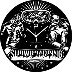 SNOWBOARDING ➤ Orologio da Parete in Legno