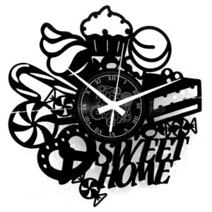 Sweet Home ➤ Orologio in Vinile da Parete - Dolci Cucina Pasticceria Forno