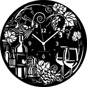 VINO #2 ➤ Orologio da Parete in Legno Enoteca