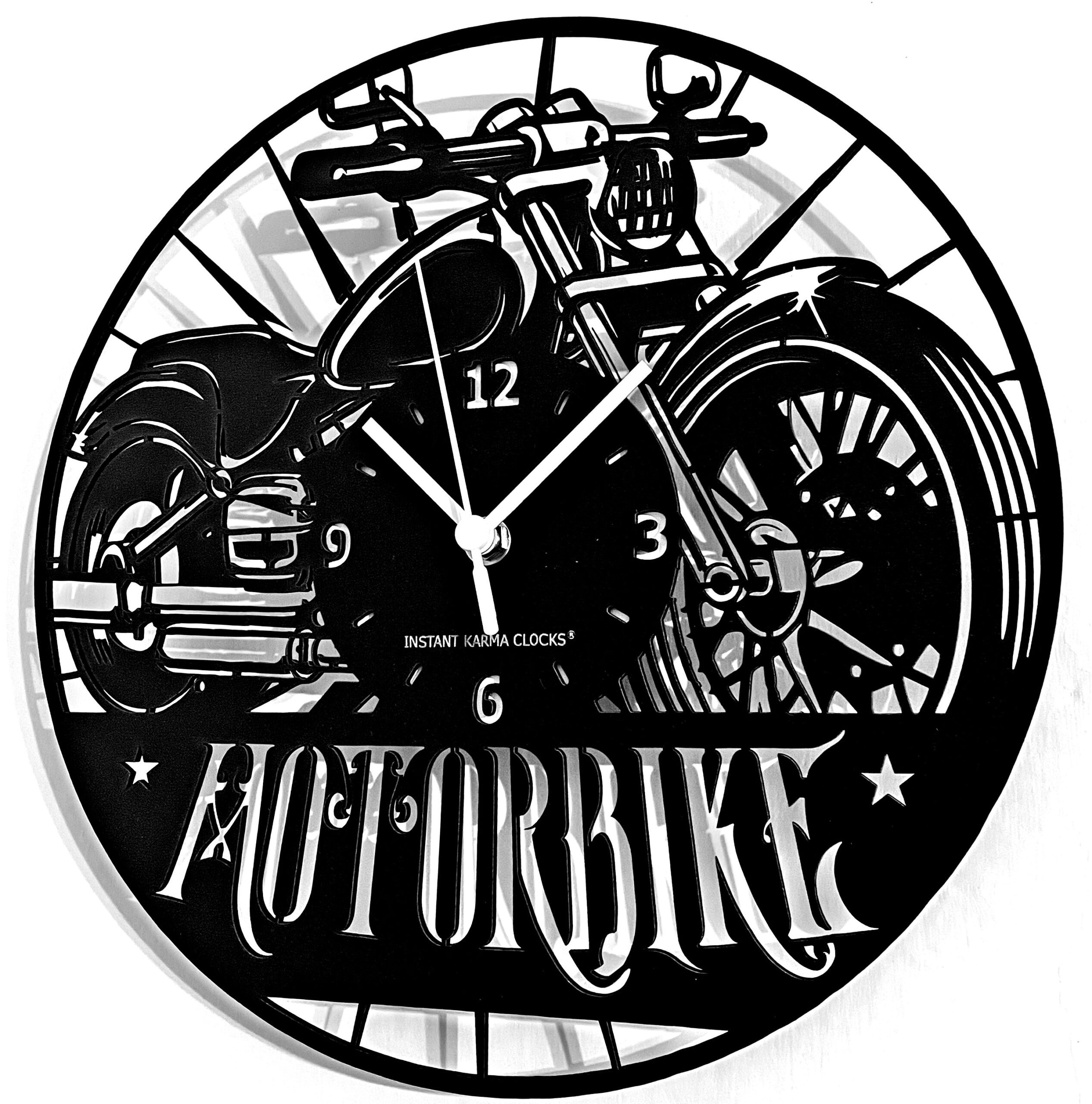 Motorbike - Orologio in legno da parete