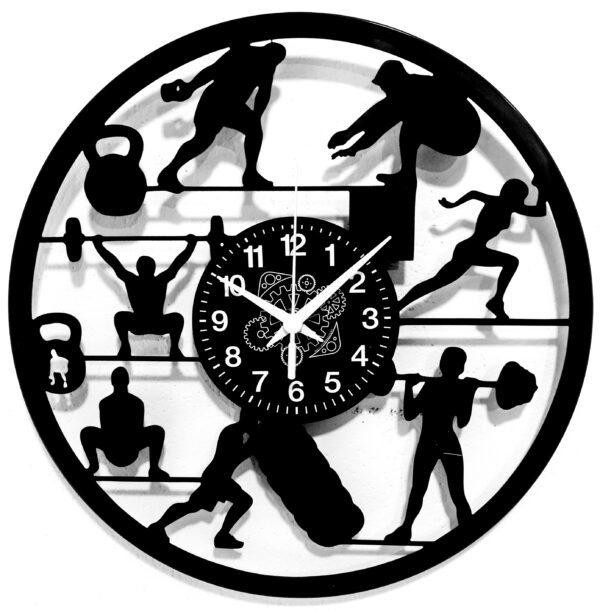 Design Fitness Gym | Idea Regalo per Appassionati di Sport  - Orologio da parete in Vinile